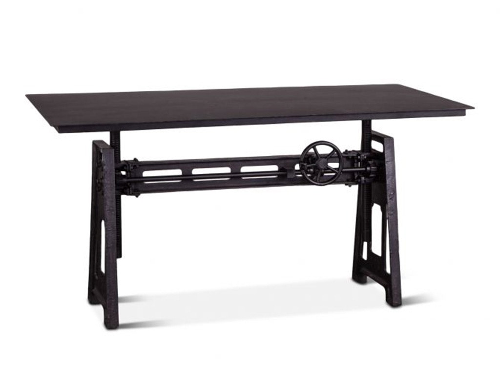 Industrial Loft 60 Adjustable Crank Desk Black Metal